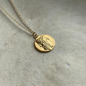 Gold Janus coin necklace