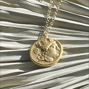 Gold Gaia Coin Necklace