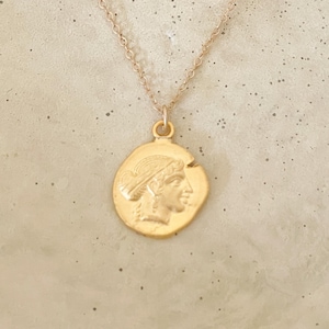 Gold Cleopatra coin necklace