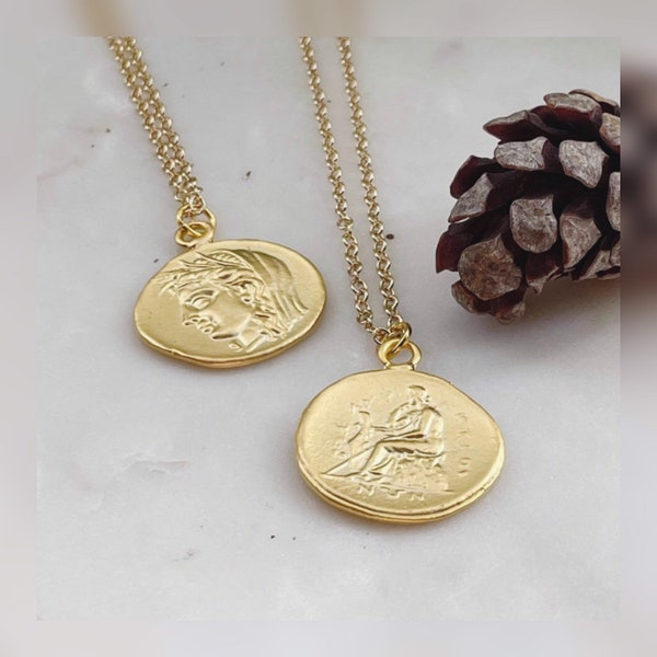 Demeter Apollo coin necklace