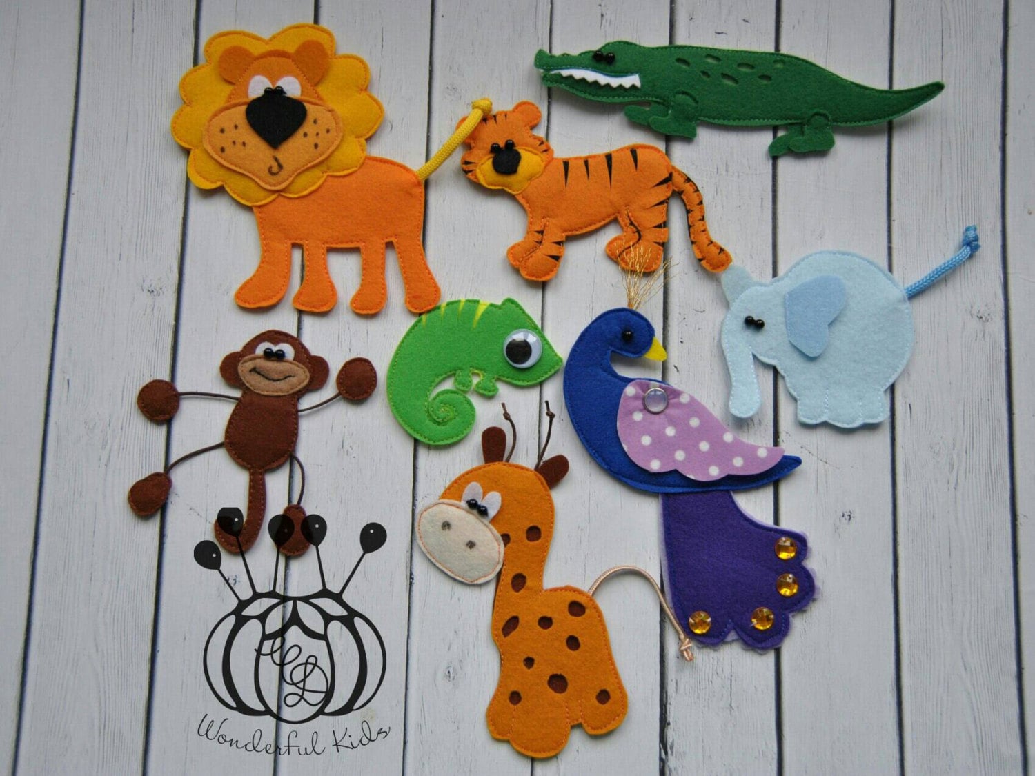 Felt board play set tropical animals education game for Etsy