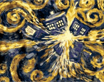 Doctor Who Exploding Tardis DIGITAL Cross Stitch Pattern