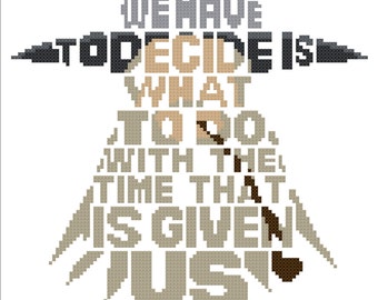 Władca Pierścieni - Gandalf Cytat Sylwetka Wzór Cyfrowy