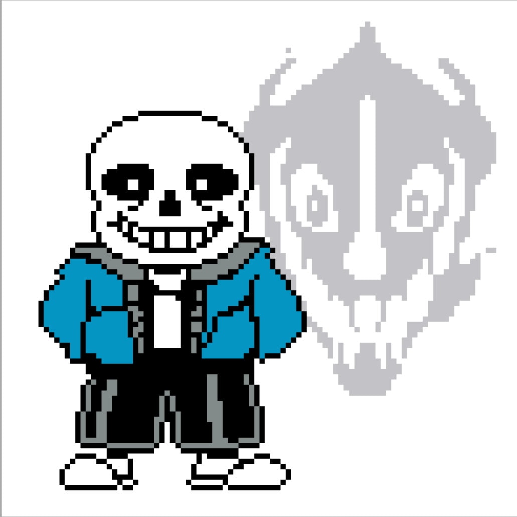Undertale Sans With Gaster Blaster Background Digital Cross Etsy Undertale Sans With Gaster Blaster Background Digital Cross Etsy