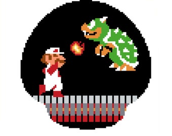 Mario Bowser Battle DIGITAL Cross Stitch Pattern
