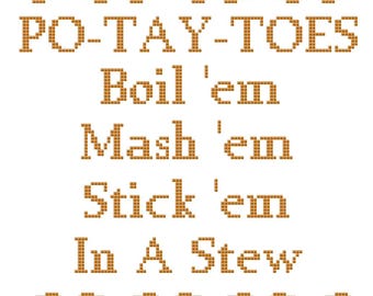 Lord Of The Rings - Potatoes (PO-TAY-TOES) - Digital Cross Stitch Pattern