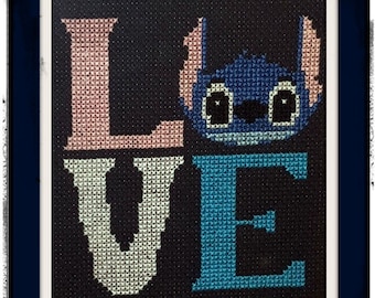 LOVE Lilo and Stitch Cross Stitch DIGITAL PATTERN