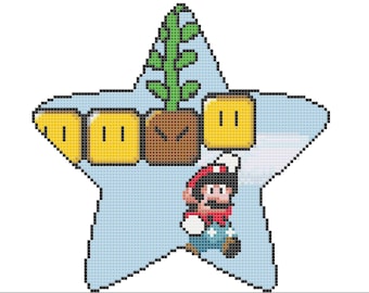 Super Mario World Star - DIGITAL Cross Stitch Pattern