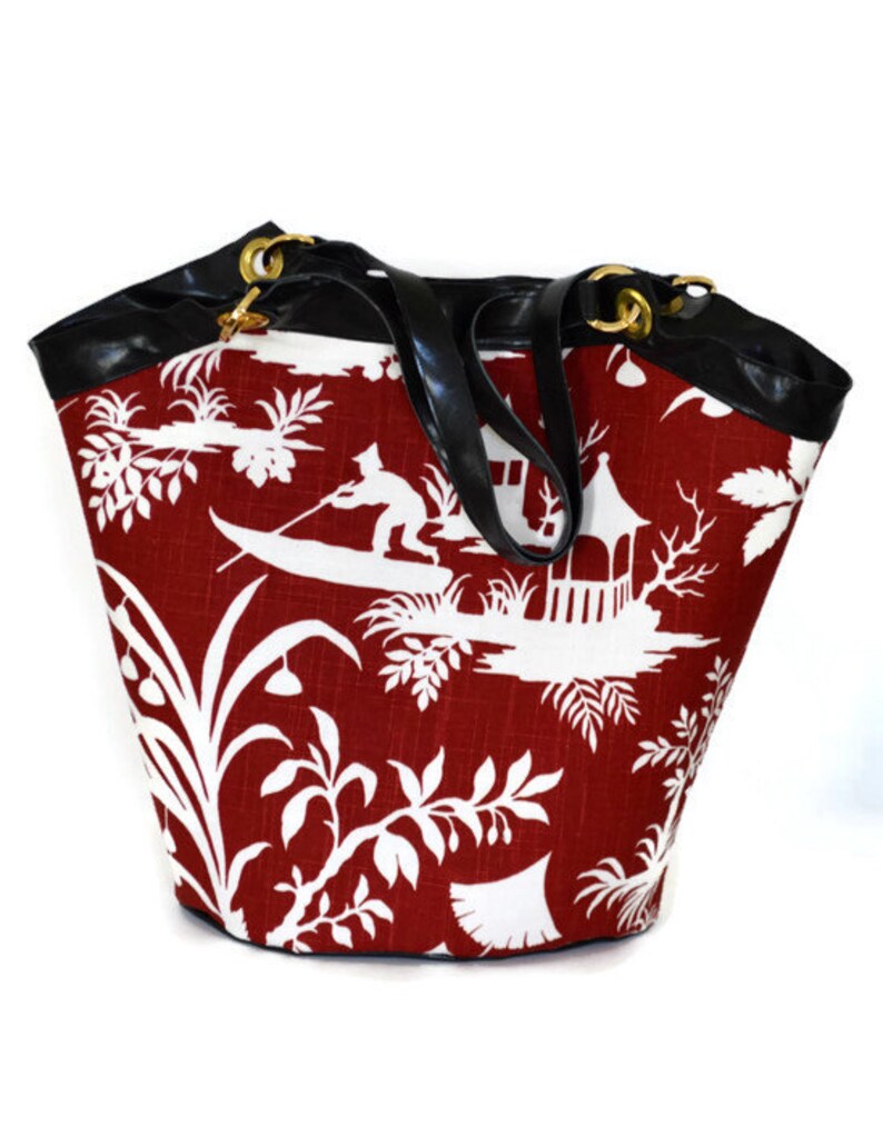red designer tote bag