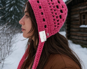 Mesh bow tie bonnet adult