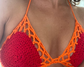 Crochet Mesh Bikini Top Pattern, Vintage 1970s Style (PDF Pattern)