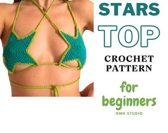 STARS TOP Crochet Pattern. Beginners friendly