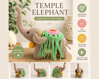 Haakpatroon tempelolifant | Amigurumi-pdf voor beginners