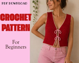 Beginner Crochet Vest Pattern | Easy Boho Summer Top (PDF Download)