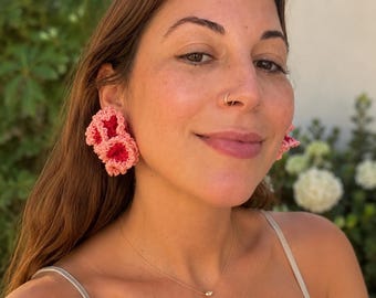 Carnation clip earrings for events or wedding