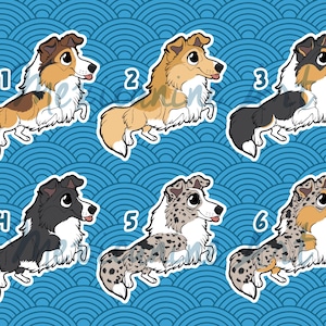 Sheltie Sticker || Shetland Sheepdog Chibi Puppy Dog, Vinyl, Hand Drawn Illustration, Stationery, Digital Art, Kawaii