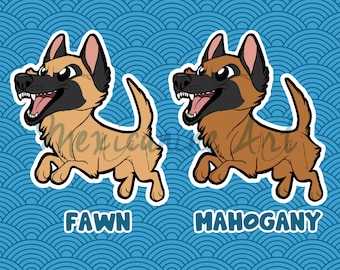 Malinois Sticker || Belgian Malinois Puppy Dog, Vinyl, Hand Drawn Illustration, Stationery, Digital Art, Kawaii