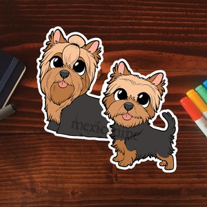 Yorkie Sticker || Yorkshire Terrier Chibi Puppy Dog, Vinyl, Hand Drawn Illustration, Stationery