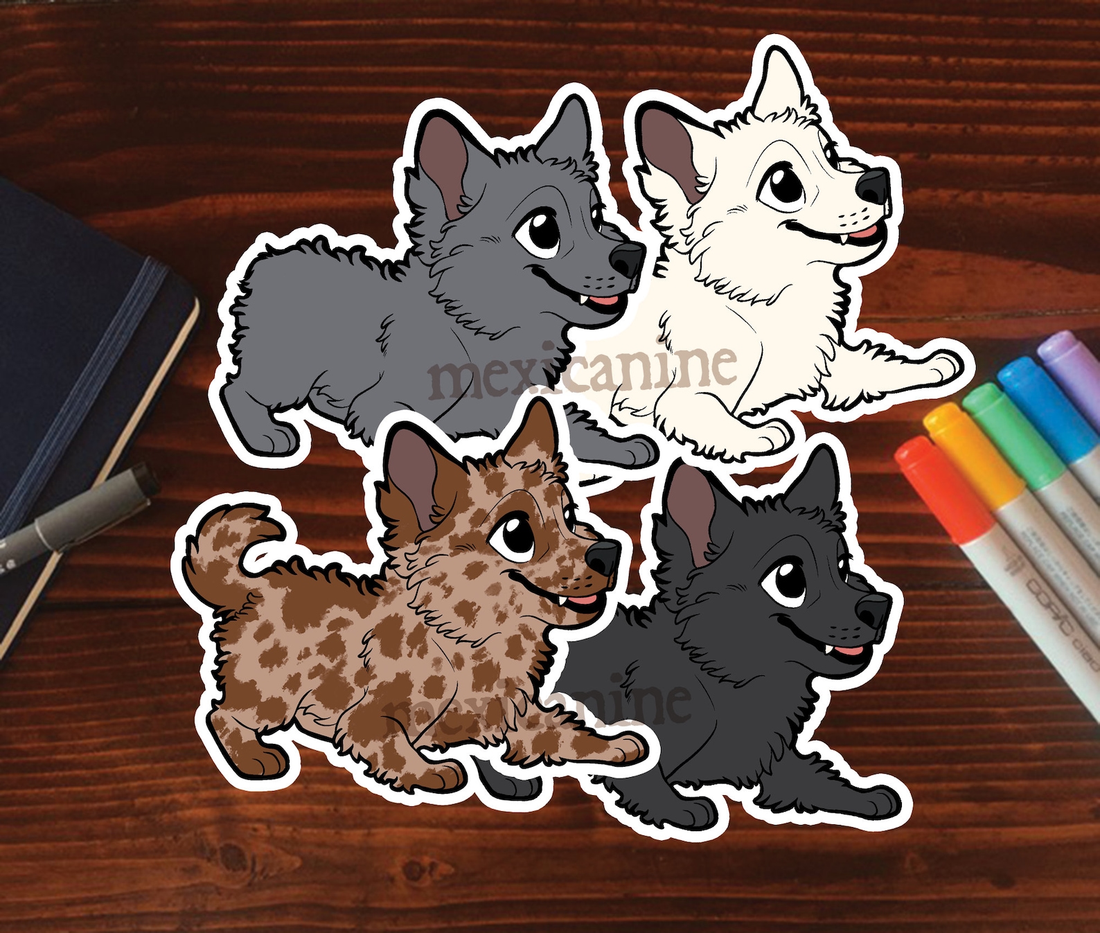 Mudi Aufkleber Chibi Welpen Hund Vinyl von Hand Etsy