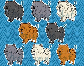 Chow Chow Sticker || Chibi Puppy Dog, Vinyl, Hand Drawn Illustration, Stationery, Digital Art, Kawaii