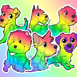 TERRIER ARC-EN-CIEL FIERTÉ | Stickers chien