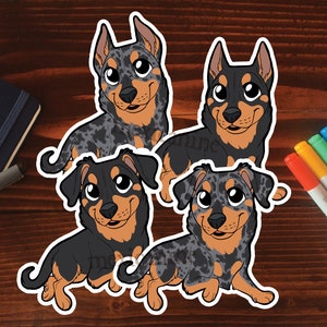 Beauceron Sticker || Chibi Puppy Dog, Vinyl, Hand Drawn Illustration, Stationery, Digital Art, Kawaii