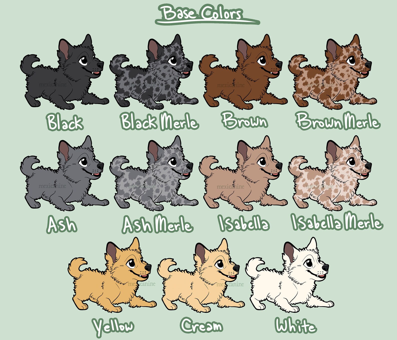 Mudi Aufkleber Chibi Welpen Hund Vinyl von Hand Etsy