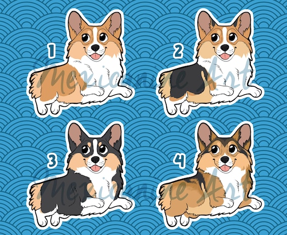 Pembroke Corgi Sticker || Chibi Puppy Dog, Vinyl, Hand Drawn Illustration, Stationery, Digital Art, Kawaii