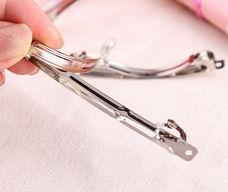 10 PCS 60100mm High Quality French Barrettes Silver Curved Etsy