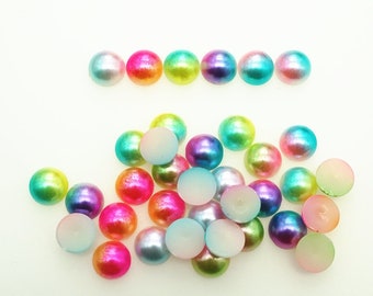 300pcs mixed 2/3/4/6/8/10MM Imitation Pearl Beads Half Round Flat back mixed plastic Beads Wholesale For Jewelry Making DIY Accessories