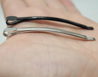 20 pieces Black / silver color plated metal hair pins , DIY (500-9)