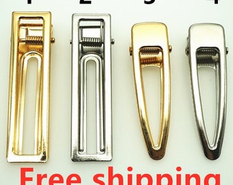 10-100Pcs/lot gold/silver Hair Clips Fashion square Hairpin Blank Base for Diy Jewelry Making Pearl Hair Clip Setting craft supplies