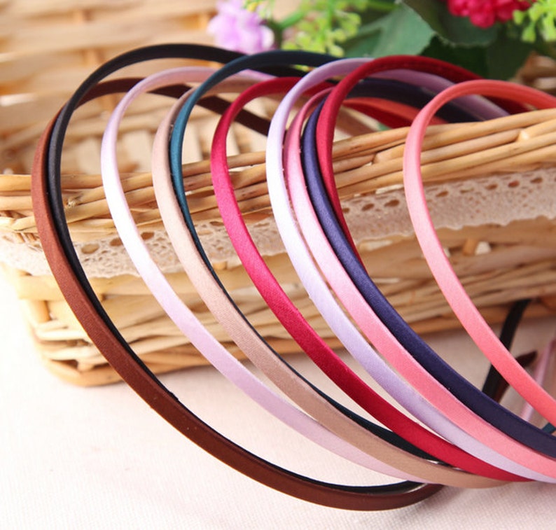 Blank Metal headband 10 PCS 5mm Wide Multi-colored Metal cloth Headband 1-107 Hair Accessories
