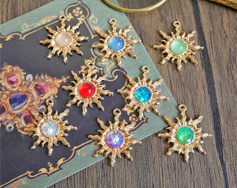 10pcs/lot Magic color sun alloy pendant DIY hair ornaments, earpieces, necklaces, bar tot blind boxes, material accessories