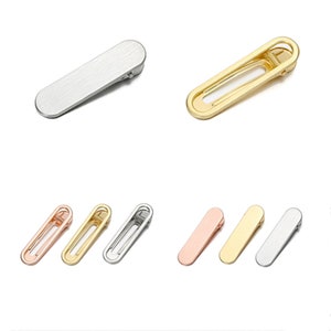 10 PCS 60*15mm New high quality brushed hairpin for ladies with geometric oval plane/hollow metal hairpin with duck bill clip and bangs