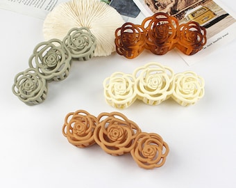 2pcs/lot Multi-colored rose hair accessories grab female DIY blank hair clip accessories wholesale