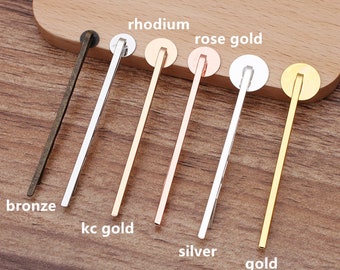 20pcs/lot 6mm/8mm/10mm/12mm Haarclips Mode Haarspeld Blank Base voor Diy Sieraden Maken Pearl Hair Clip Setting craft supplies