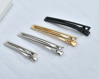 10-100Pcs/lot gold/silver/black Hair Clips Fashion square Hairpin Blank Base for Diy Jewelry Making Pearl Hair Clip Setting craft supplies