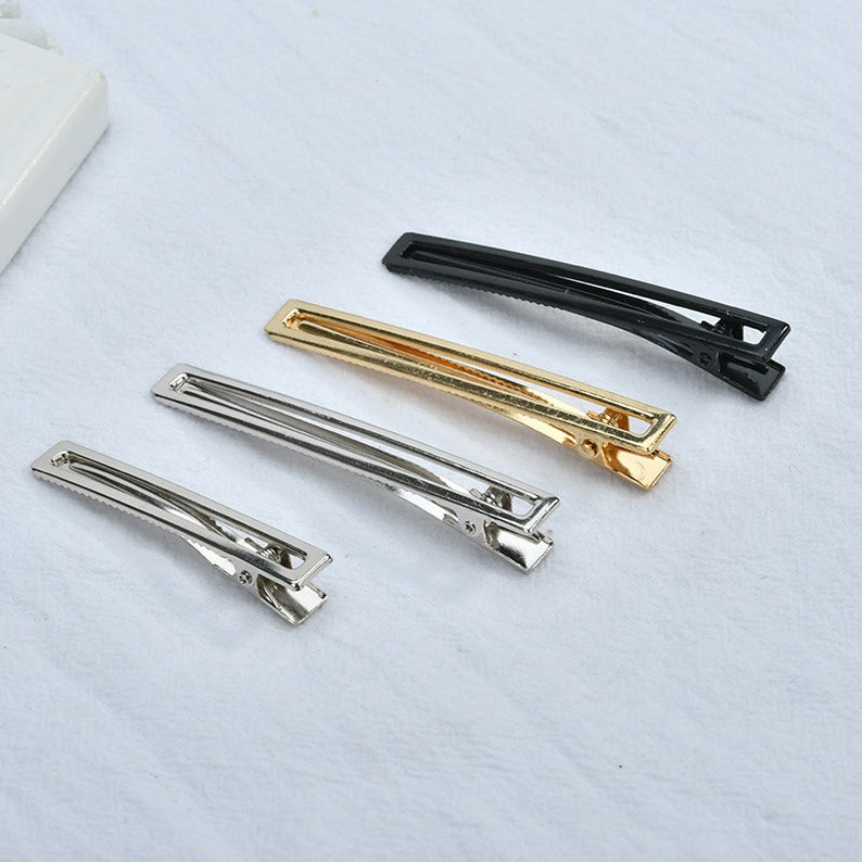 10-100Pcs/lot gold/silver/black Hair Clips Fashion square Hairpin Blank Base for Diy Jewelry Making Pearl Hair Clip Setting craft supplies image 1
