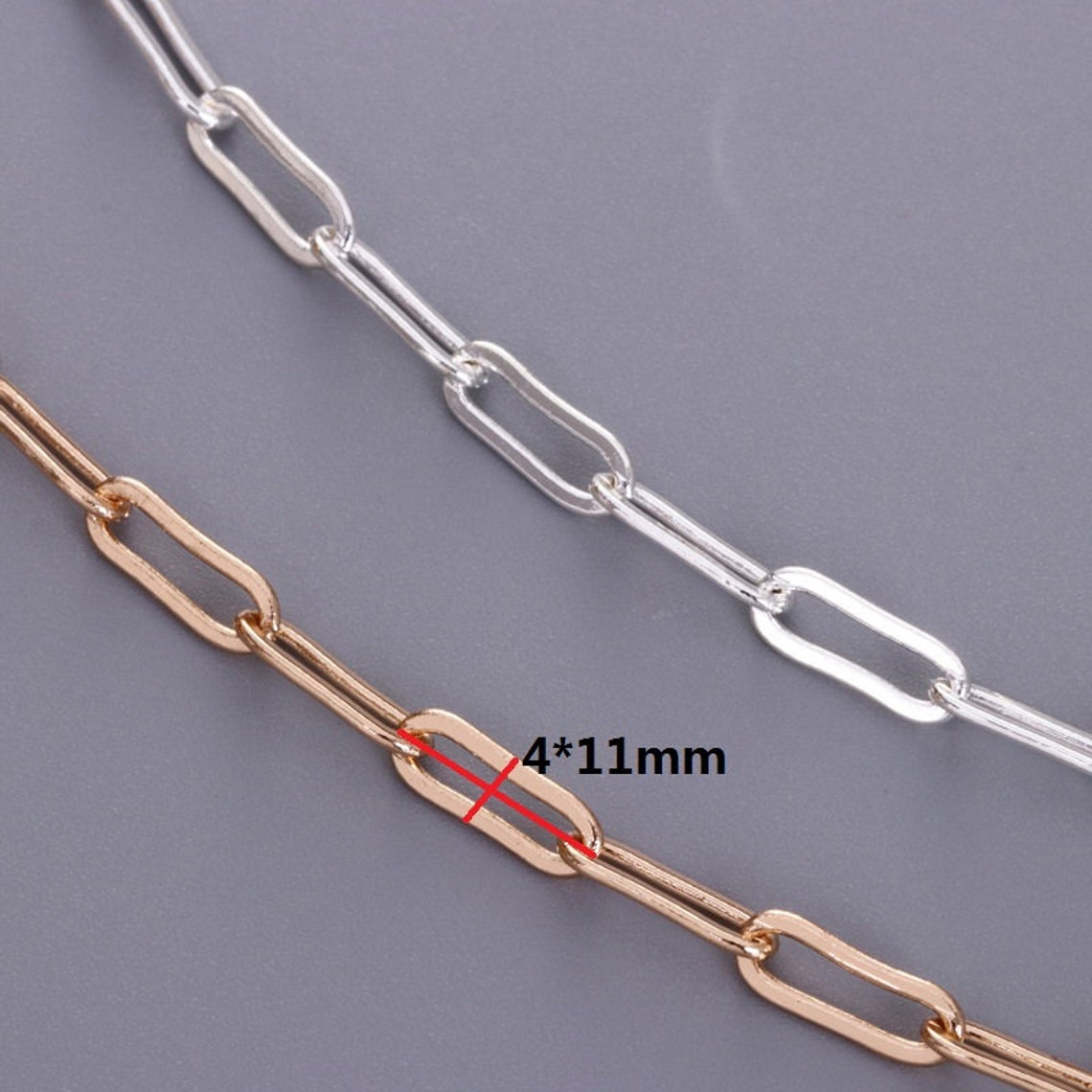 Rectangular Flat Hollow Crafting Chains Width 5mm Silver Etsy