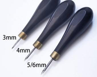 1pcs/lot Ebony taper leather tools for hand sewing taper needle leather tools for punching with pitch wheel