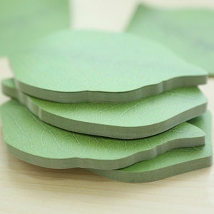 Set of 3 piece Green leaf kawaii Memos , leaf pattern Memos , Cute School stationery , Sweet Post Note Pad  (212-51)