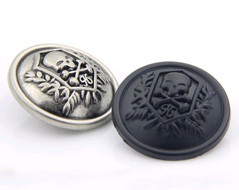 5 pieces 15-25mm Skull Pattern Metal Buttons , Round buttons, Shirt Buttons, Fashion Buttons, Buttons for child (205-96)