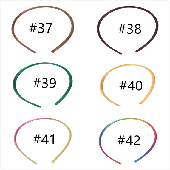 34PCS Candy Colors 1cm Colored Covered Satin Headband Plastic Hair Accessories 34PCS Candy Colors 1cm Colored Covered Satin Headband Plastic Hair Accessories