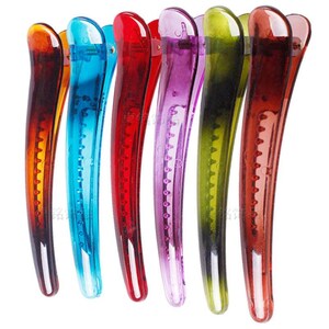 12pcs/ LOTTO 4,9 mm,7,8mm,9,5mm,12mm Accessori per capelli fai da bagno accessori per copricapo fatti a mano 6 clip a molla del becco d'anatra a colori 12cm