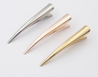 3pcs/lot New eagle-beak-shaped brushed metal hairpin duckbill clip DIY blank hairpin accessories