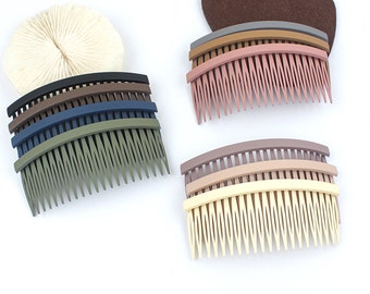 2pcs/lot  Simple plug-in comb anti-slip fringe comb children's broken hair plug comb DIY blank hair clip accessories wholesale