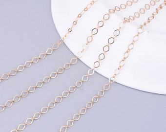 Geometric Crafting Chains -  Gold COLOR for Necklace, Jewelry making , Pick your Length, 4003-41