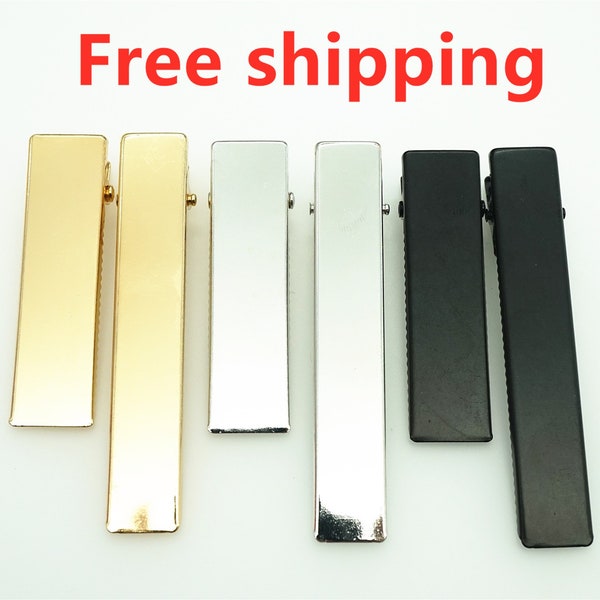 100 PCS 60*16mm 80*14mm Black/silver/gold plated Alloy hairpin ,blank hairpin, baby barrette, Alligator Clips