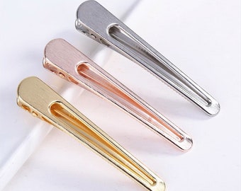 12Pcs/lot 80x15mm New high - quality metal brushed hair clip bangs hollow geometric three-dimensional duck bill clip hair accessories